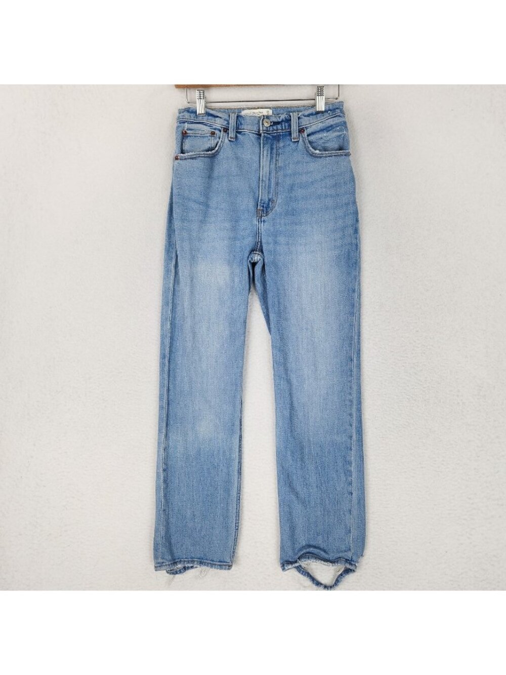 Abercrombie Fitch Jeans Womens 26 Blue High Rise Ankle Straight Distressed